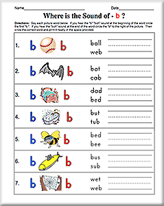 b Words Phonics Poster - Free & Printable - Ideal for Phonics Practice